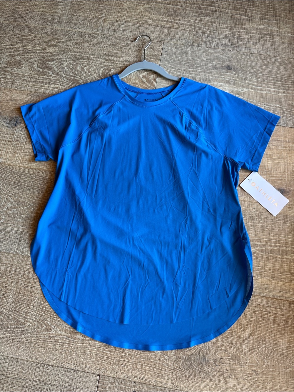 Athleta Royal Blue ultimate mesh Tee quick dry and breathable M NWT